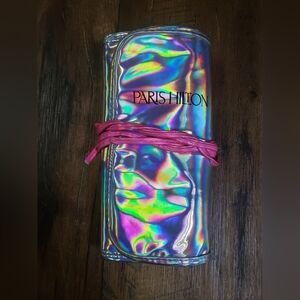 Paris Hilton Iridescent Make Up Brush Pouch with Pink Tie